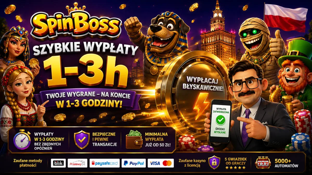 Szybkie wypłaty w SpinBoss Casino — BLIK w 1–3 godziny